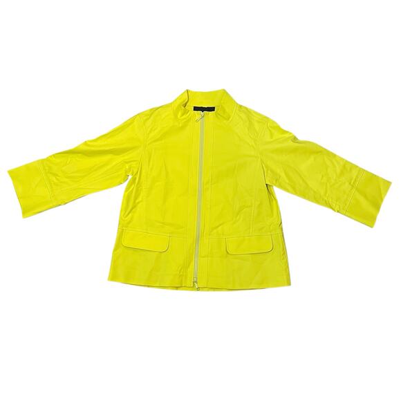 NEW Lafayette 148 New York Zip Up Jacket Parakeet Yellow - Size P (Petite Small) - Picture 2 of 12